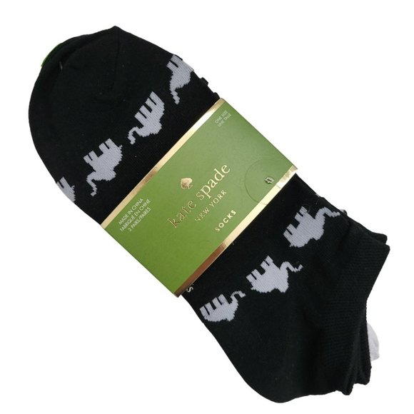 kate spade Accessories - NWT KATE SPADE 3 Pair Socks Elephant Stripe No Show